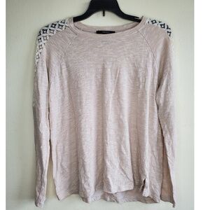 2/$7 Forever 21 Ivory Lace Detail Top